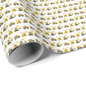 Baumüllkipper, Kran & Bagger Geschenkpapier (Rolleneckpunkt)