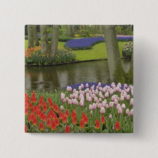 Baumuster von Tulpen und Blume von Traubentrester, Button (Vorderseite)