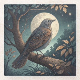 Baumvogel Glasuntersetzer