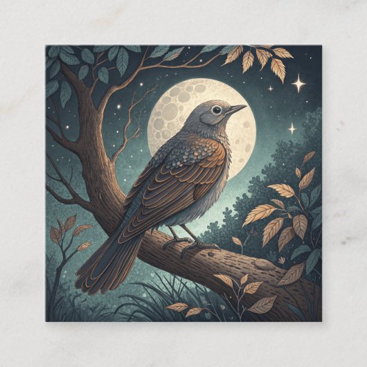 Baumvogel Quadratische Visitenkarte (Vorderseite)
