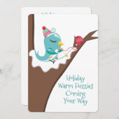 Baumvogel Stricknadeln Weihnachtskarte Feiertagskarte (Vorne/Hinten)