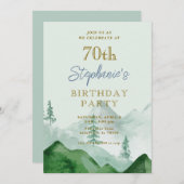 Baumwald Berg 70. Geburtstag Einladungen (Vorne/Hinten)