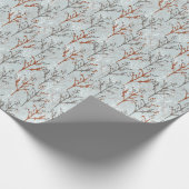 Baumwald Blaues Muster Geschenkpapier (Ecke)