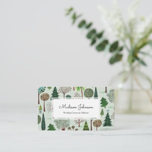 Baumwald | Monogramm Custom | Visitenkarten Visitenkarte (Stehend Vorderseite)