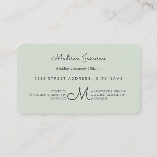 Baumwald | Monogramm Custom | Visitenkarten Visitenkarte (Rückseite)