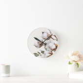 Baumwoll Wanduhr mit botanischem Motiv im Landhaus (Zuhause)