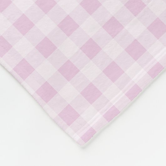 Baumwoll Zuckerwatte Pink Gingham Fleecedecke (Ecke)