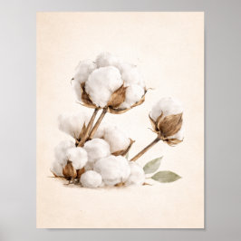 Baumwoll-Zweig-Wandkunst | Minimalistische neutral Poster