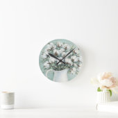 Baumwollblumen Farmhouse Rustikale Wanduhr (Zuhause)