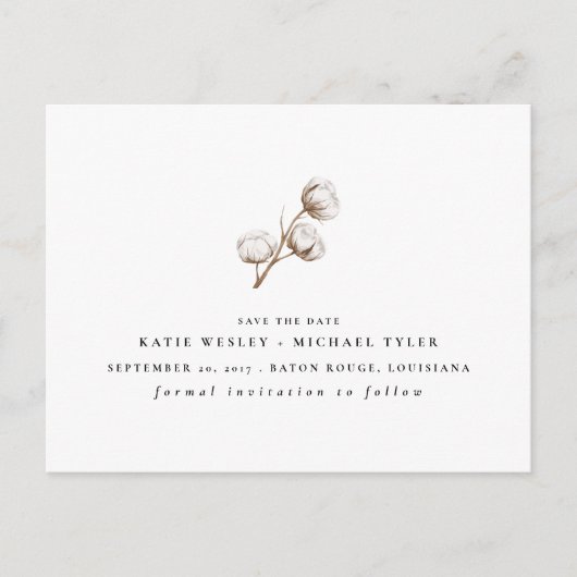 Baumwolle Ankündigungspostkarte (Vorderseite)