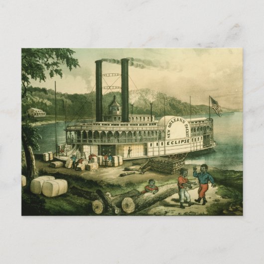 Baumwolle auf dem Mississippi, 1870 Postkarte (Vorderseite)