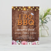 Baumwolle aus rustikalem Holz I GRILLEN Einladung (Stehend Vorderseite)