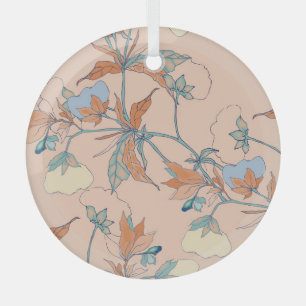 Baumwolle Blume: anmutiger pfirsichfarbener Zierge Ornament Aus Glas