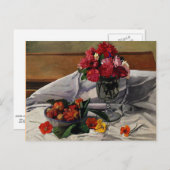 Baumwolle - Blume und Erdbeeren Postkarte (Vorne/Hinten)