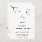 Baumwolle Blume Weiß klare botanische Wir tun Einladung (Vorne/Hinten)