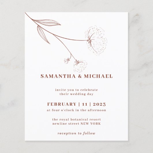 Baumwolle Blumen Herbst Haushalt Terracotta Indie Flyer (Vorne)