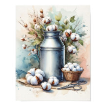 Baumwolle Bouquet in einer Milchdose