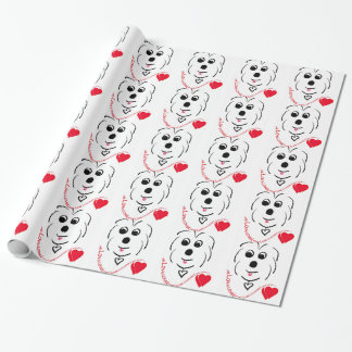 Baumwolle de Tulear Love Geschenkpapier