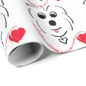 Baumwolle de Tulear Love Geschenkpapier (Rolleneckpunkt)
