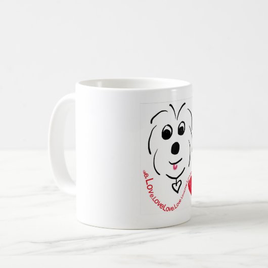 Baumwolle de Tulear Love Kaffeetasse (Vorderseite Links)