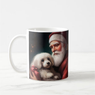 Baumwolle De Tulear mit Weihnachtsmann Weihnachten Kaffeetasse