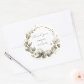 Baumwolle & Eukalyptus vielen Dank für Ihre Hochze Runder Aufkleber (Umschlag)