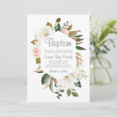 Baumwolle Grünpflanzen Taufe Einladung (Stehend Vorderseite)