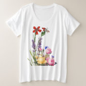 BAUMWOLLE PLUS GRÖSSE T - Shirt BLUME (Design vorne)