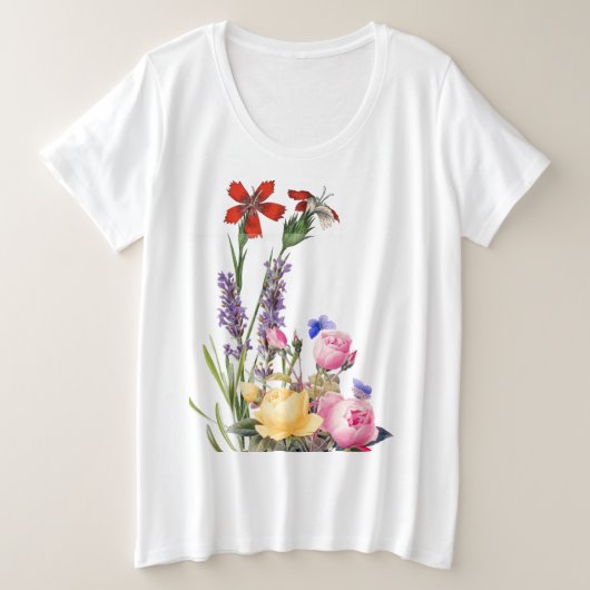 BAUMWOLLE PLUS GRÖSSE T - Shirt BLUME (Design vorne)