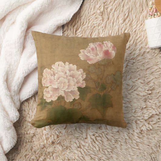 Baumwolle Rose Blüten Antike orientalische Kunst Kissen (Decke)