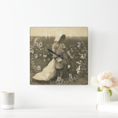 Baumwollfeld Quadratische Wanduhr (Zuhause)