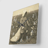 Baumwollfeld Quadratische Wanduhr (Winkel)