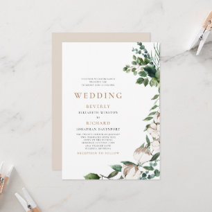 Baumwollfelder in Tan und Weiß Hochzeit ohne Elter Einladung