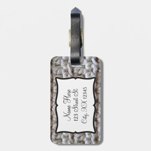 Baumwollgarn - Ecru Gepäckanhänger (Rückseite vertikal)