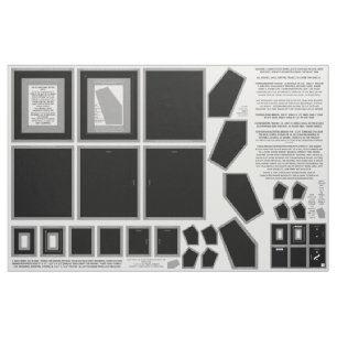 Baumwollgewebe 3 Schwarze Fotorahmen Nähmuster Stoff