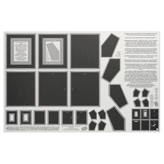 Baumwollgewebe 3 Schwarze Fotorahmen Nähmuster Stoff (Yard (91,4 cm))