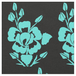 Baumwollgewebe aus aquamarin und schwarz gekämmt stoff