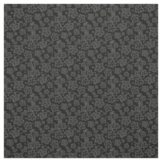 Baumwollgewebeschwarzgraue Blumengewohnheit Stoff (Muster)