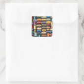 Baumwollgewinde Rollen. Quadratischer Aufkleber (Tasche)