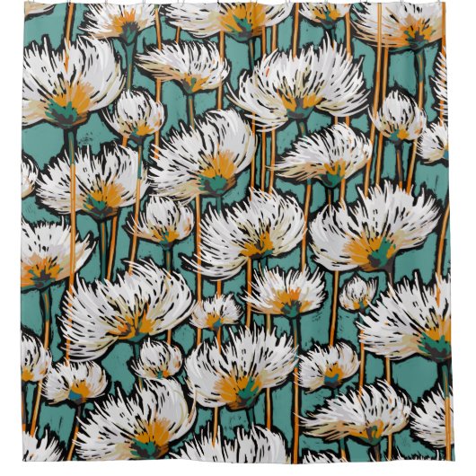 Baumwollgras-Feldmuster Duschvorhang (Vorderseite)