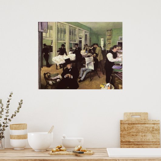 Baumwollmarkt in New Orleans von Edgar Degas Poster (Küche)