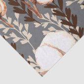 Baumwollmuster Pflanze Grau Seidenpapier (Detail)