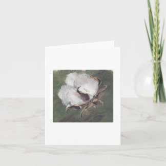 Baumwollrunde samenkapsel mit grünem Hintergrund Karte