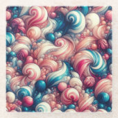 Baumwollzucker-Bubble-Gum Glasuntersetzer (Vorderseite)