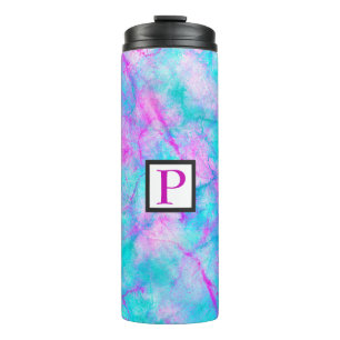 Baumwollzucker-Pink & Blau Wasserfarben-Waschfärbu Thermosbecher