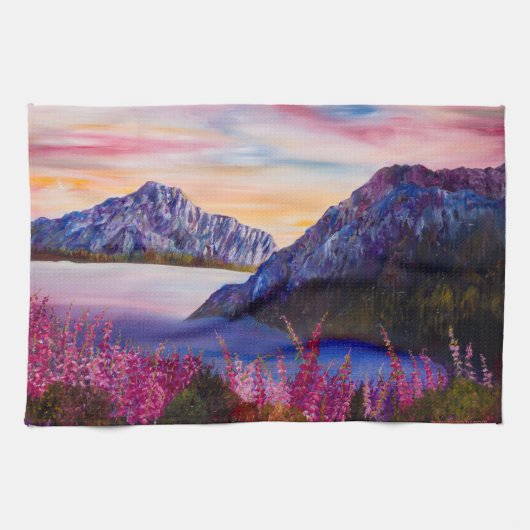 Baumwollzucker-Sonnenuntergang Geschirrtuch (Horizontal)