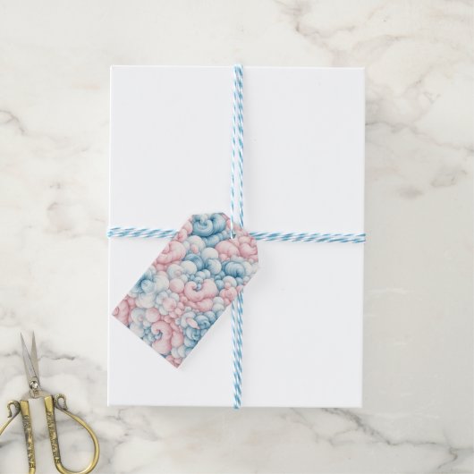 Baumwollzuckerwolken Geschenkanhänger (Mit Garn)
