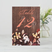 Baumwollzweig der 12x18-Tischnummer auf dunklem Ho Einladung (Stehend Vorderseite)