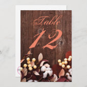 Baumwollzweig der 12x18-Tischnummer auf dunklem Ho Einladung (Vorne/Hinten)
