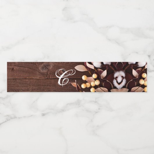 Baumwollzweig für die erste Wasserflasche in Monog Wasserflaschenetikett (Einzelnes Label)